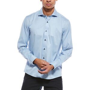 Stone Rose Mens  Performance Stretch Woven Shirt, Blue